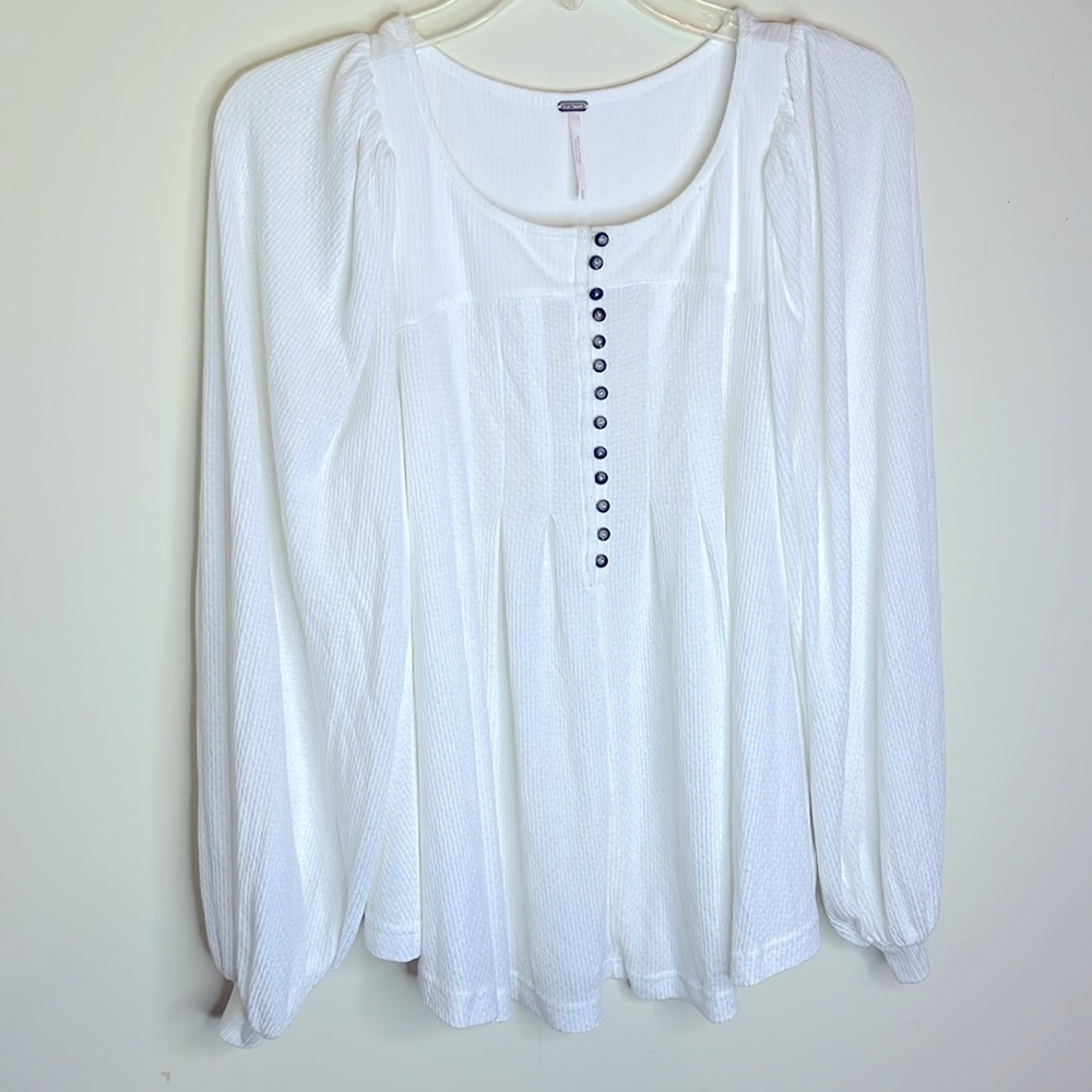 Free People Devin Textured Knit Top Bell Sleeve - Picture 4 of 4